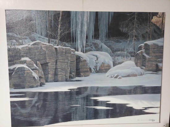 Canvas Wolf in Waiting by Robert Bateman