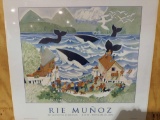 Print Whales in the Inlet by Rie Munoz