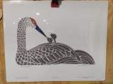 Print Crane with Young by Rie Munoz