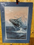Print Humpback Whale Jumping by Ed Tussey