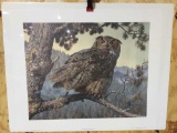 Print Silent Hunter-Great Horned Owl by Carl Brenders
