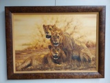 Framed Hot Lions by Simon Combs