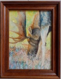 Framed Bull Moose Art