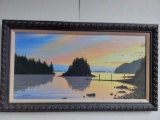 Framed Lake Nature Scene by Ed Mills