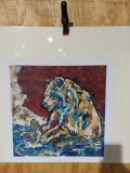 Print Bear catching Salmon by Carol Hagan