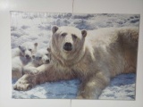 Canvas Polar Bear with Cubs