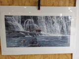 Print Grizzlies at the Falls by R. Parker