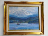 Framed Fishing by Mountains by Scott McDaniels