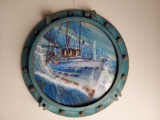 24 inch Marine Nautical Frame w/ Picture missing a piece