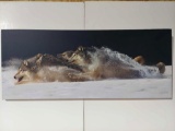 Canvas Wolves Running in Snow by John Hyde