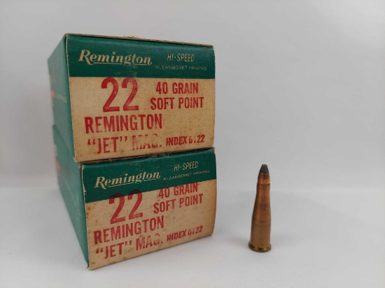Remington .22 Remington "JET" MAG 40 GR soft point 50 rounds x2