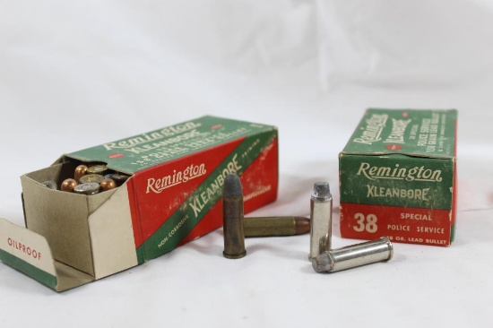 Two boxes of mixed 38 Spl. bullets. In two collector Remington Kleanbore boxes. Loaded, unknown