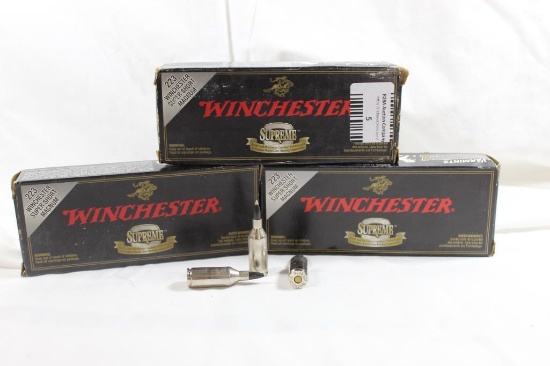 Three boxes of Winchester 55 gr "Ballistic Silvertip" 223 WSSM. Count 60. New.