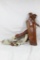 One brown leather left sided right handed draw shoulder holster. Like new.
