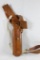 One brown leather open back with spring retention shoulder holster for 7