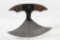One Damascus Ullu knife with wood handle and leather sheath. Like new.