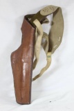 One brown leather SafariLand left sided right hand draw shoulder holster 6 - 6 1/2