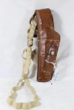 One brown leather SafariLand left sided right hand draw shoulder holster 6 - 6 1/2