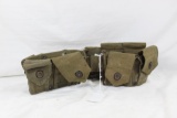One US canvas WWII canvas ammo belt for M1 garand clips. Used.