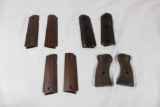 Three wood 1911 grip panel sets and one wood set pistol grips for H&R. Like new.