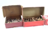 6.5mm bullets. One partial box (appears nearly full) of Herter 100 gr semi-pointed, and 2 full boxes