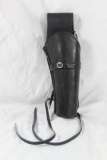 Black leather holster, as new, appears to be for a large single action revolver with a 5 or 6 inch