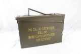 Empty military ammo can.