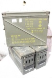 Three large green US military ammo cans. Used in good condition.