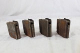 Four 7.62 x 45 Czech VZ 52 rifle magazine. Used, rusty, but functional.