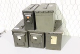 Five US military used ammo cans. Three 50 cal and two 30 cal.
