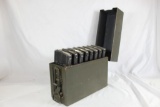 WW II German military metal magazine carrier with eight MG13 25 round magazines for 7.92 x 57. Box