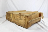 One wooden Russian 7.62 x39 empty ammo field box. Used.