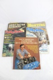 Five paperback hunting magazines and manuals, one Gun Digest , Single action revolvers and one