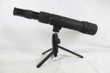 Tasco 15-45x50 spotting scope with tripod and shadow cover. Used in good condition.