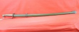 One Japanese Samurai sword with metal scabbard. Looks military, Used.