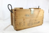One wood Hand grenade box with rope handles. Used in good condition.