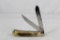 Moore Maker model 6202 trapper with 3.25 inch blades. Made in 2006. Amber stag scales. As new in