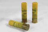 Three boxes 12 rnds Federal 2 3/4 length 20 gauge, One box 3 rnds Federal 3 length 20 gauge