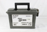 One green ammo can with 45 Auto 230 gr FMJ. New, count 200.