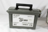 One green ammo can with 45 Auto 230 gr FMJ. New, count 200.