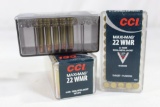 Two boxes of CCI 22 WMR and one partial box of Federal 22 Win Mag. Count 125.