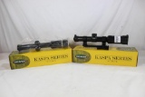 Two Weaver Model S49849 1-4 x 24 Black matte rifle scope, dual-x reticle. New in boxes, one has rail