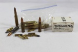 Bag of mixes rifle cartridges. Approx count 30.