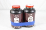 Two bottles of IMR 4350 gunpowder. One new and one partial approx 70%. Will not ship, pickup only.