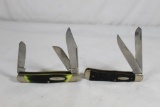 Camillus Trapper with 3.25 inch blades, black jigged synthetic scales and Camillus Stockman with
