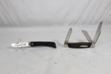 Case model 2137 single blade sodbuster with 3 inch blade and black synthetic handle. Also Buck