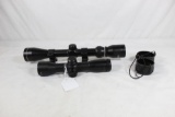One Tasco 3-9 x 40, 4-Plex rifle scope with rail mount rings and a 4 x 32 BDC rifle scope. Like new.