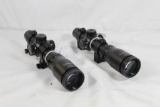 Two BSA 1-6 x 24 BDC rifle scopes with rail mount rings. Like new.