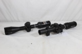 Two Bushnell AR Optics BDC rifle scopes. One 1.5-4 x 20 with rail mount rings and one 3-9 x 40. Like