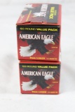 American Eagle 9mm Luger ammo, two 100 round Value Packs, 200 rounds total. 115gr FMJ.